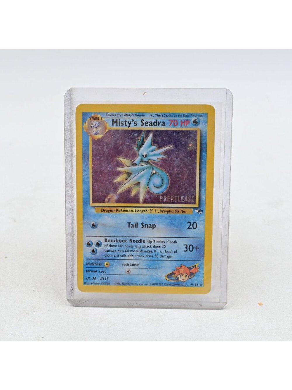 Misty's Seadra 9/132 Prerelease Holo Gym Heroes Vintage 2000 Pokémon Card TCG
